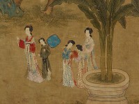 Detail of 'Spring Morning in Han Palace', by Gu Jianlong, 17th century (Museum no: EA2007.167)