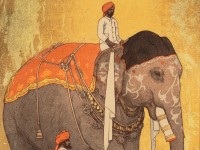 Detail of ‘Elephant', by Hiroshi Yoshida, Japan, 1931 (Museum no: LI2200.17)