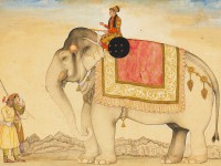 Detail of The elephant Ganesh Gaj, north India, about 1660 (Lent by Howard Hodgkin, Museum No: LI118