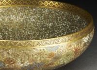 Detail from Satsuma-style bowl with flowers and butterflies, Japan, c. 1900 (Museum number: EA1967.23)