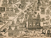 Detail of Pilgrim map of Varanasi, or Benares, early 20th century, north India, (Museum no: EA1966.5