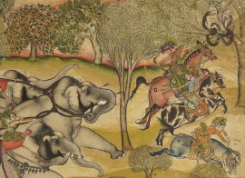 Elephant hunt, Kota, India, about 1745 (Museum number: LI118.77)