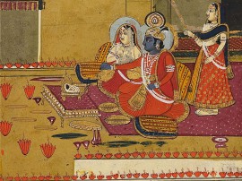 Krishna and Radha on Diwali night, Jaipur, early 20th century (Museum no: EA2003.29)