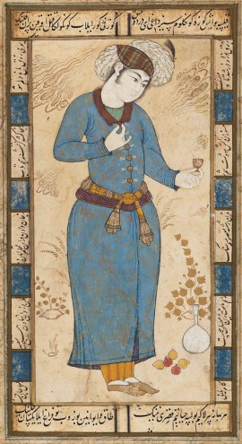 Courtier holding a wine cup, Iran, 18th century (Museum no.: EA1979.2567)