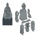 Sketch of seated figure of the bodhisattva Guanyin, 1200-1300, China (Museum no: EA1982.2) with part. © Ashmolean Museum, University of Oxford