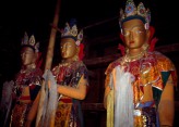 Fig. 12. Standing Bodhisattva images. Painted clay, with wooden armature. Keru temple, Tibet, c.820 . © John Clarke