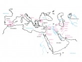 Map showing centres of ceramics production in Islamic Ceramics by James Allan. © Ashmolean Museum, University of Oxford