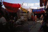 Dyed yarn drying in Marrakesh, Morocco, Photo by: May H. Beattie, 1970s. © Ashmolean Museum, University of Oxford