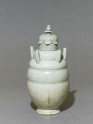Greenware burial vase with lid in the form of a lotus