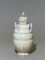 Greenware burial vase with lid in the form of a lotus