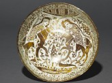 Bowl with riders in a landscape
