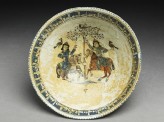 Bowl with paired riders inscribed with good wishes