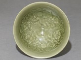 Greenware bowl with boys amid peony scrolls (EA1956.435)