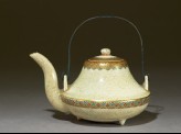 Satsuma sake kettle with geometric bands