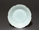 White ware dish with floral decoration