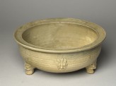 Greenware tripod bowl with hoof-shaped feet