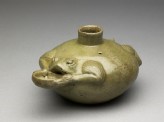 Greenware water pot in the form of a frog