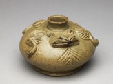 Greenware water pot in the form of a frog