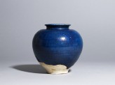 Blue-glazed jar
