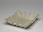 White ware dish with lotus flowers