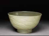 Greenware bowl with waves