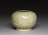 Greenware globular jar with lotus petal decoration