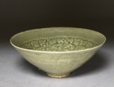 Greenware bowl with floral decoration