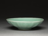Shallow greenware dish with fluting
