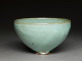 Deep bowl with blue glaze