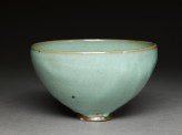 Deep bowl with blue glaze