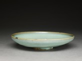 Shallow dish with blue glaze