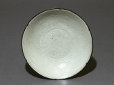 White ware dish with floral decoration