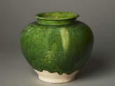 Green-glazed jar