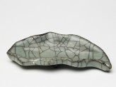 Greenware leaf-shaped dish in the style of Guan ware (EA1956.3957)