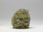 Jade finial with dragon and lotus