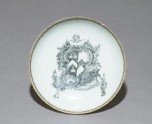 Saucer with the arms of Vaughn of Brecknockshire impaling Bond