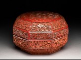 Octagonal box with flowers and a garden scene (EA1964.172)