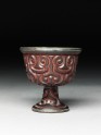 Lacquered stem cup with silver lining (EA1965.4)