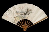 Fan with lotus flower