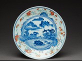 Dish with river scene