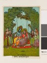 Two deities in a swing, surrounded by attendants