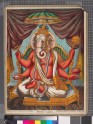 Ganesha carrying a chakra, mace, conch, and red lotus