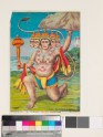 The five-headed Hanuman holding up the mountain