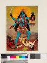 Kali treading Sadashiva underfoot