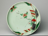 Dish with a butterfly and peony spray