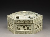 Hexagonal box with cherry blossoms