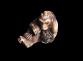 Netsuke in the form of a monkey grooming