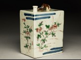 Rectangular bottle with floral decoration