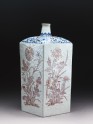 Square bottle with floral decoration