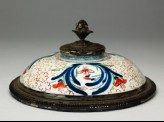 Lid with iris and cherry blossom